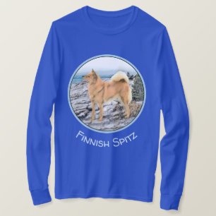 フィンランドスピッツ絵画アットシーショア – Dog Art Tシャツ
