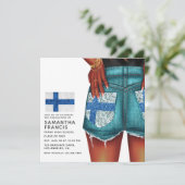 フィンランドデニムガール卒業パーティー招待状 招待状 (スタンド正面)