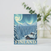 フィンランドノーザンライツウィンターキャビン葉書 シーズンポストカード (スタンド正面)