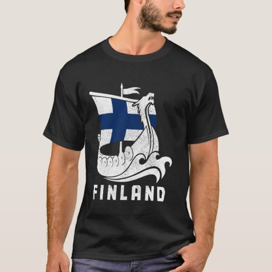 フィンランドバイキングフィンランド国旗Finn Suomi Sisu Souven Tシャツ (正面)
