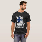 フィンランドバイキングフィンランド国旗Finn Suomi Sisu Souven Tシャツ (正面フル)
