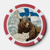 フィンランドバイキングベアークアクティックキツネアールヌーボー ポーカーチップ (裏面)