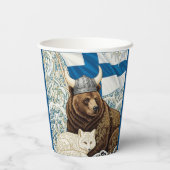 フィンランドバイキングベアークアクティックキツネアールヌーボー 紙コップ (裏面)