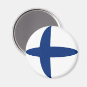 フィンランドフィッシュアイ国旗のマグネット マグネット (正面/裏面)
