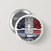 フィンランドフランスのフィンランドFranceツリールーツ国旗 缶バッジ (正面&裏面)