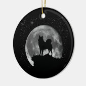 フィンランドポム狩りドッグスピッツムーン セラミックオーナメント (左)