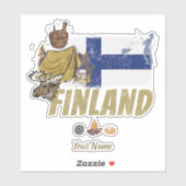 フィンランドムースヴィンテージフラッグテントレトロお土産 シール (シート)