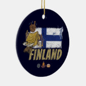 フィンランドムースヴィンテージフラッグテントレトロお土産 セラミックオーナメント (右)