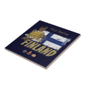 フィンランドムースヴィンテージフラッグテントレトロお土産 タイル (側面)