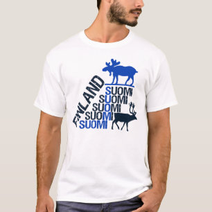 フィンランドムース&トナカイのシャツ – 選択スタイル Tシャツ