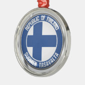 フィンランドラウンドエンブレム メタルオーナメント (左)