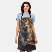 フィンランドラプンドッグクリスマスフェスティバル エプロン (着用した状態)