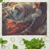 フィンランドラプンドッグクリスマスフェスティバル キッチンタオル (折り畳み)