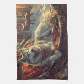 フィンランドラプンドッグクリスマスフェスティバル キッチンタオル (縦)