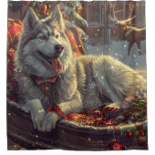 フィンランドラプンドッグクリスマスフェスティバル シャワーカーテン (正面)