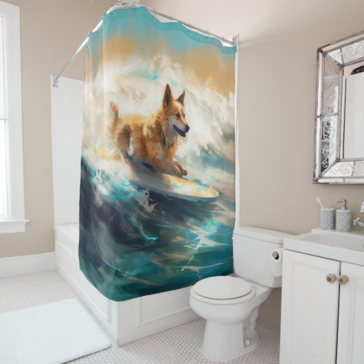 フィンランドラプーンビーチサーフィン絵を描ズ シャワーカーテン (インサイチュ)