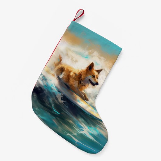 フィンランドラプーンビーチサーフィン絵を描ズ スモールクリスマスストッキング (正面 (吊り時))