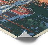 フィンランドレイクトラベルアートヴィンテージ ポスター (角)