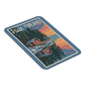 フィンランドレイクトラベルアートヴィンテージ マグネット (右側)