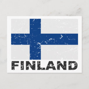 フィンランドヴィンテージ国旗 ポストカード