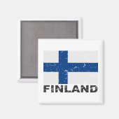 フィンランドヴィンテージ国旗 マグネット (正面/裏面)