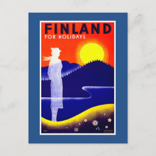 フィンランドヴィンテージ旅行ポスター ポストカード