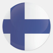 フィンランド丸アイコン国旗 ラウンドシール (正面)