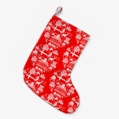 フィンランド伝統的のクリスマスの装飾 スモールクリスマスストッキング (正面 (吊り時))
