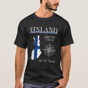 フィンランド北極サークルアドベンチャーSuomiフィンランド国旗 Tシャツ