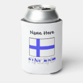 フィンランド及びフィンランドパーソナライズされた国旗 缶クーラー (缶裏面)
