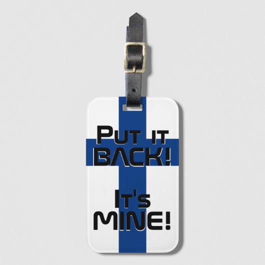 フィンランド国おもしろい旗 ラゲッジタグ (正面縦)