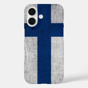 フィンランド国グランジ旗 iPhone 16ケース