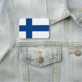 フィンランド国旗が付いた愛国的な名前タグ 名札 (インサイチュ)