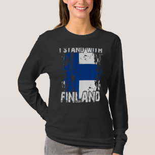 フィンランド国旗でフィンランドのスタンドをサポート Tシャツ