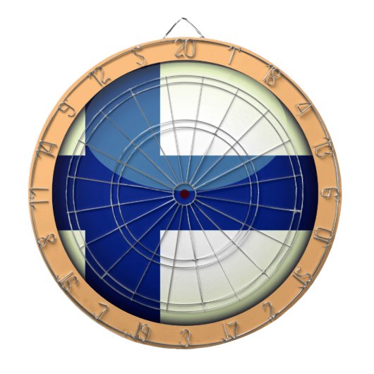 フィンランド国旗とフィンランドのダーツボードゲーム素朴/ ダーツボード (正面)