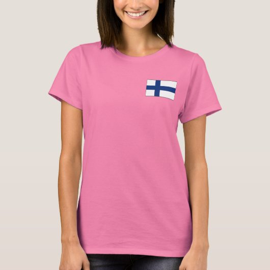 フィンランド国旗と地図dk Tシャツ (正面)