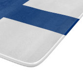 フィンランド国旗のある小さなガラス板 カッティングボード (角)