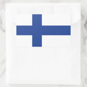 フィンランド国旗のカスタムシール 長方形シール (バッグ)