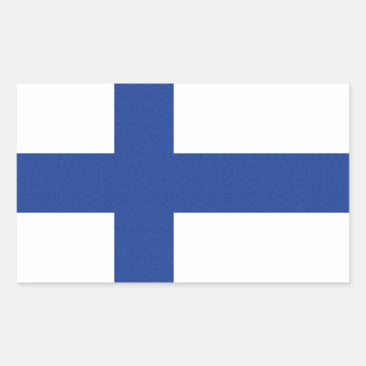フィンランド国旗のカスタムシール 長方形シール (正面)
