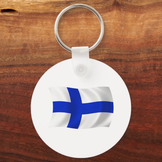 フィンランド国旗のキーチェーン キーホルダー (正面)
