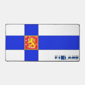 フィンランド国旗のコート・オブ・アーム デスクマット (正面)