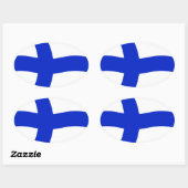 フィンランド国旗のシール 楕円形シール (シート)