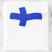 フィンランド国旗のシール 楕円形シール (バッグ)