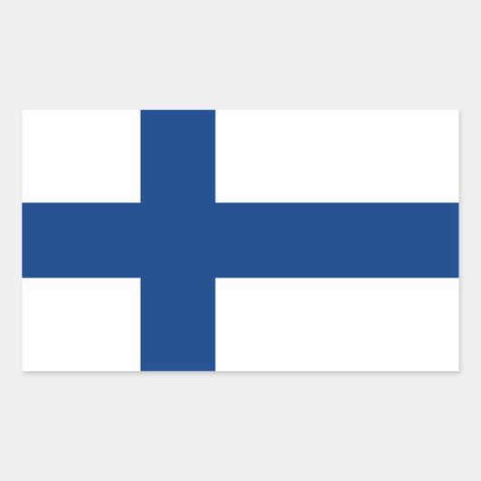 フィンランド国旗のシール 長方形シール (正面)