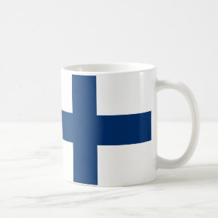 フィンランド国旗のセラミックマグカップ コーヒーマグカップ