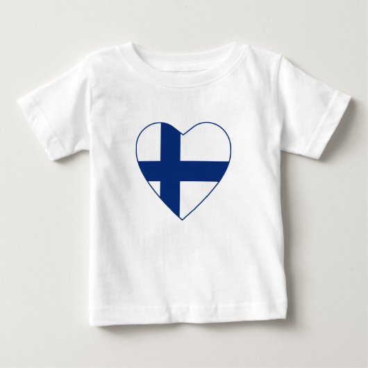 フィンランド国旗のハートTシャツ ベビーTシャツ (正面)