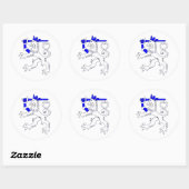 フィンランド国旗のフィンランドのライオン ラウンドシール (シート)