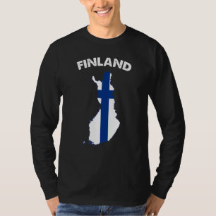 フィンランド国旗の地図サポートフィンランドの支援フィンランド Tシャツ