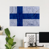 フィンランド国旗の大理石壁ポスター ポスター (ホームオフィス)