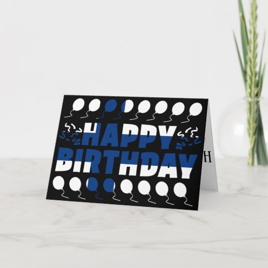 フィンランド国旗の愛国的誕生日 カード (正面)